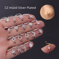 Thumbnail for Chic CZ Inlaid Dangle Nose Piercing Hoop Nose Ring - ArtGalleryZen