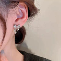 Thumbnail for Chic CZ Inlaid Dangle Star Crystal Butterfly Bowknot Earrings - ArtGalleryZen