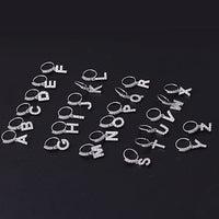 Thumbnail for Chic CZ Inlaid Dangling Initial Letter Nose Piercing Nose Hoop - ArtGalleryZen