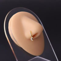 Thumbnail for Chic CZ Inlaid Dangling Nose Piercing Nose Hoop - ArtGalleryZen
