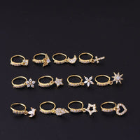 Thumbnail for Chic CZ Inlaid Dangling Nose Piercing Nose Hoop - ArtGalleryZen