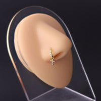 Thumbnail for Chic CZ Inlaid Dangling Nose Piercing Nose Hoop - ArtGalleryZen
