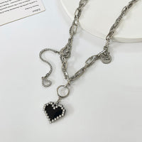 Thumbnail for Chic CZ Inlaid Detachable Heart Earrings Necklace - ArtGalleryZen