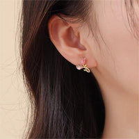 Thumbnail for Chic CZ Inlaid Enamel Tulip Earrings - ArtGalleryZen