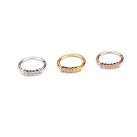 Thumbnail for Chic CZ Inlaid Floral Stone Nose Piercing Nose Hoop - ArtGalleryZen