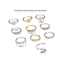 Thumbnail for Chic CZ Inlaid Floral Stone Nose Piercing Nose Hoop - ArtGalleryZen