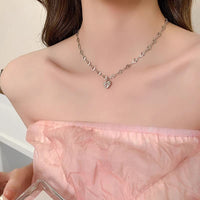 Thumbnail for Chic CZ Inlaid Heart Chain Necklace - ArtGalleryZen