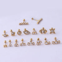 Thumbnail for Chic CZ Inlaid Helix Piercing Stud Earring - ArtGalleryZen