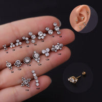 Thumbnail for Chic CZ Inlaid Helix Piercing Stud Earring - ArtGalleryZen