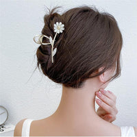 Thumbnail for Chic CZ Inlaid Opal Daisy Flower Chignon Claw Clip Hair Clip - ArtGalleryZen