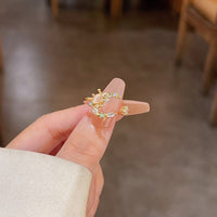 Thumbnail for Chic CZ Inlaid Opal Moon Phase Ring - ArtGalleryZen
