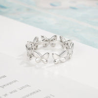 Thumbnail for Chic CZ Inlaid Silver Butterfly Ring - ArtGalleryZen