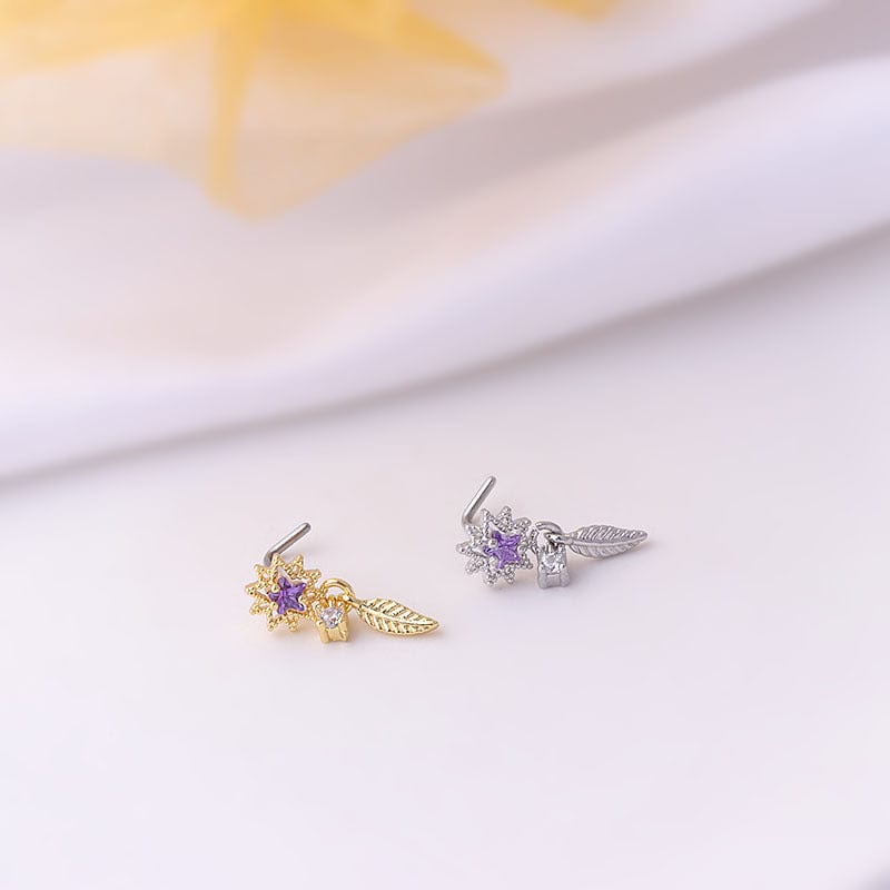 Chic CZ Inlaid Stainless Steel Nose Piercing Nose Stud - ArtGalleryZen