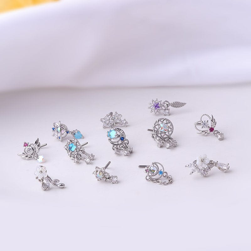 Chic CZ Inlaid Stainless Steel Nose Piercing Nose Stud - ArtGalleryZen
