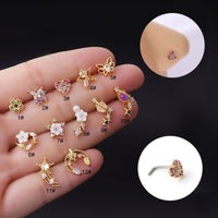 Thumbnail for Chic CZ Inlaid Surgical Steel Nose Piercing Nose Stud - ArtGalleryZen