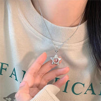 Thumbnail for Chic Dangling Heart Star Necklace - ArtGalleryZen