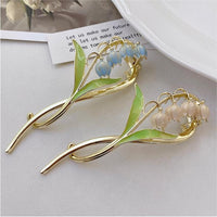Thumbnail for Chic Enamel Bellflower Hair Twist Clip - ArtGalleryZen