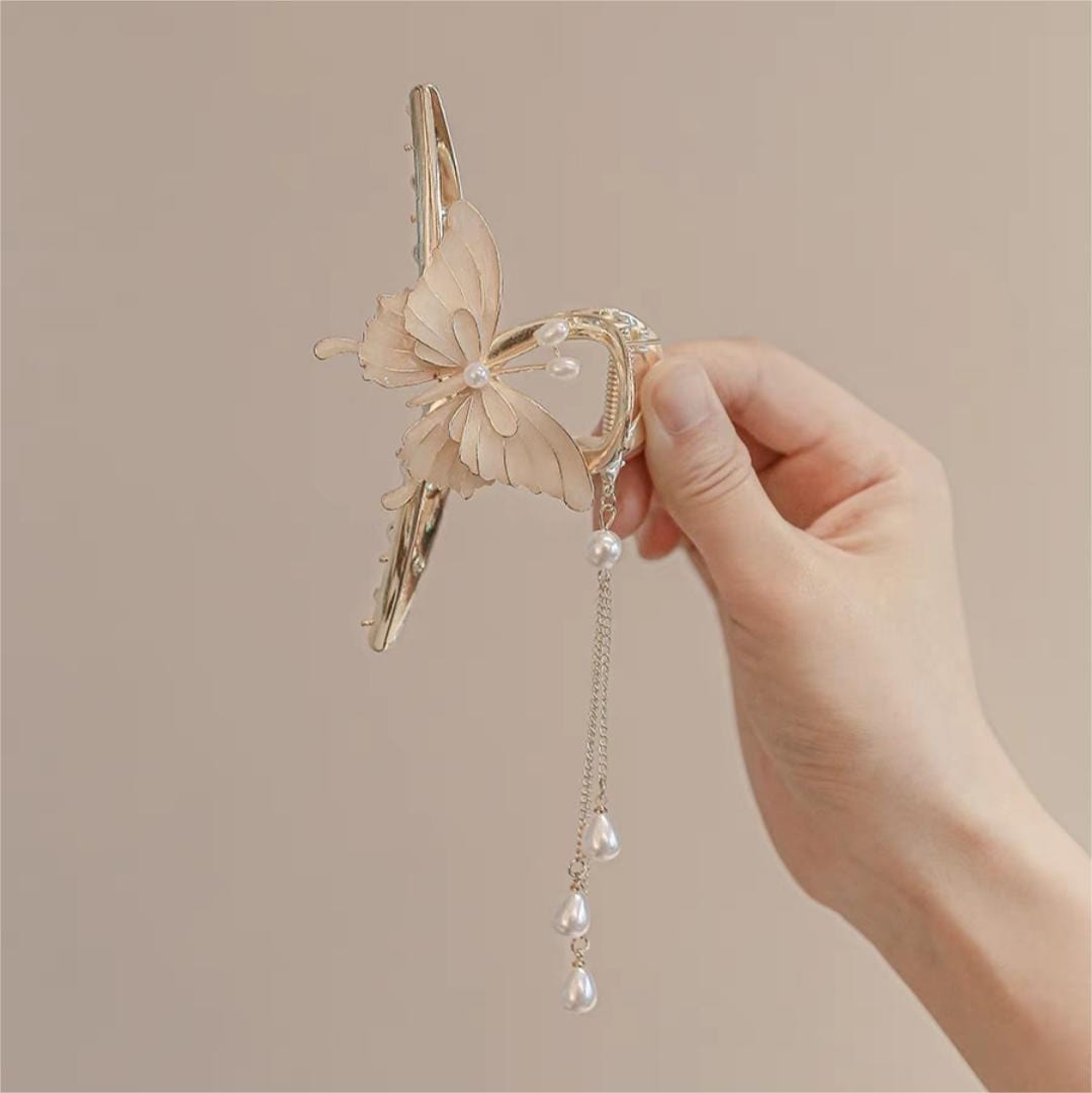 Chic Enamel Butterfly Chignon Claw Clip Hair Clip - ArtGalleryZen