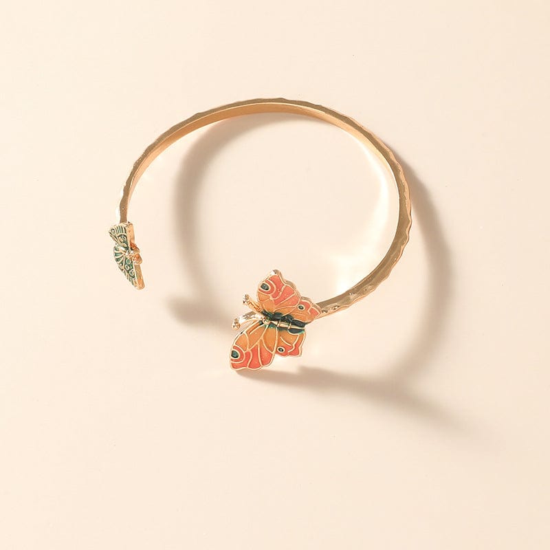 Chic Enamel Butterfly Necklace Bracelet Ring Set - ArtGalleryZen