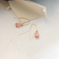 Thumbnail for Chic Enamel Pink Tulip Dangle Earrings - ArtGalleryZen