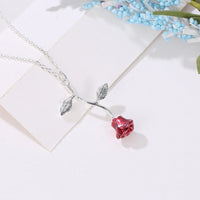 Thumbnail for Chic Enamel Rose Pendant Necklace - ArtGalleryZen