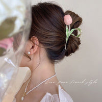 Thumbnail for Chic Enamel Tulip Chignon Claw Clip Hair Clip - ArtGalleryZen