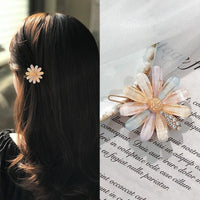 Thumbnail for Chic Handmade CZ Inlaid Pink Floral Moon Heart Hair Clip - ArtGalleryZen