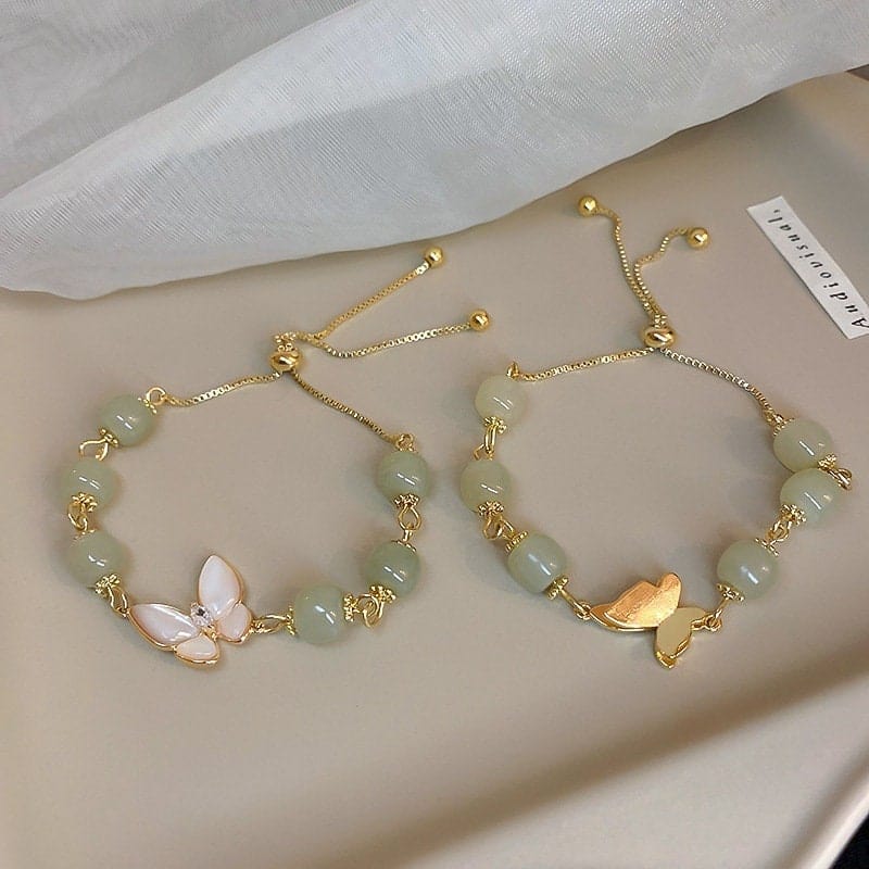 Chic Opal Healing Stone Butterfly Bracelet - ArtGalleryZen