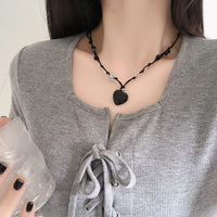 Thumbnail for Chic Opal Heart Pendant Matching Necklace - ArtGalleryZen