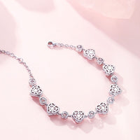Thumbnail for Chic Pink Crystal Heart Bracelet - ArtGalleryZen