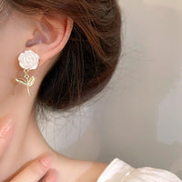 Thumbnail for Chic Resin White Flower Dangle Earrings - ArtGalleryZen