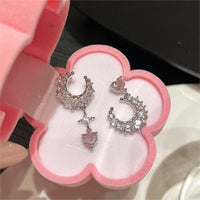 Thumbnail for Chic Rhinestone Inlaid Moon Phase Star Heart Dangle Earrings - ArtGalleryZen