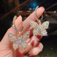 Thumbnail for Chic Zircon Butterfly Dangle Earrings - ArtGalleryZen