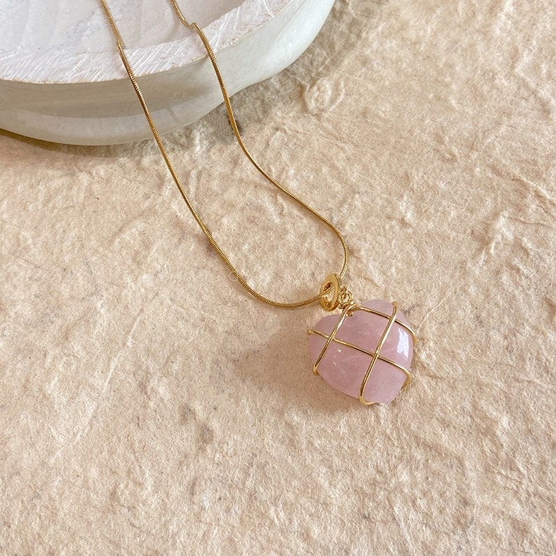Dainty 18K Gold Filled Opal Heart Pendant Choker Necklace - ArtGalleryZen