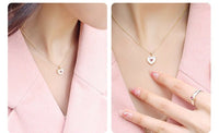 Thumbnail for Dainty 18K Gold Filled Rhinestone Inlaid Natural Shell Heart Pendant Necklace - ArtGalleryZen