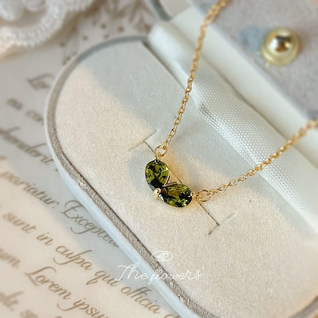 Dainty 24k Gold Plated Emerald Heart Necklace - ArtGalleryZen