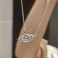 Thumbnail for Dainty Crystal Celestial Planet Star Pendant Necklace - ArtGalleryZen