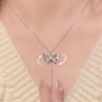 Thumbnail for Dainty CZ Inlaid Butterfly Wings Necklace - ArtGalleryZen