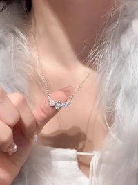 Thumbnail for Dainty CZ Inlaid Crown Heart Angel Wings Necklace - ArtGalleryZen