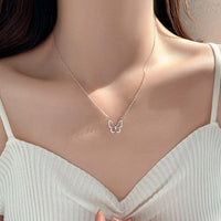 Thumbnail for Dainty CZ Inlaid Hollowed-out Butterfly Necklace - ArtGalleryZen