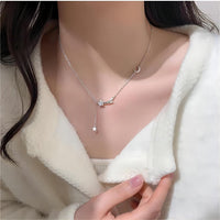 Thumbnail for Dainty CZ Inlaid Meteor Star Moon Phase Necklace - ArtGalleryZen