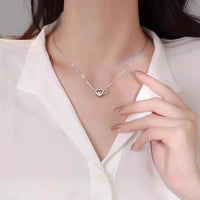 Thumbnail for Dainty CZ Inlaid Rolling Crystal Angel Heart Wings Necklace - ArtGalleryZen