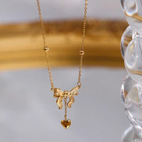 Thumbnail for Dainty Gold Bowknot Necklace - ArtGalleryZen