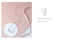 Thumbnail for Dainty Handmade Enamel Pink Tulip Chain Necklace - ArtGalleryZen