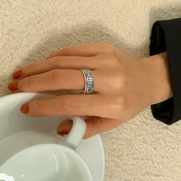 Thumbnail for Geometric Antique Silver Mahjong Ring - ArtGalleryZen