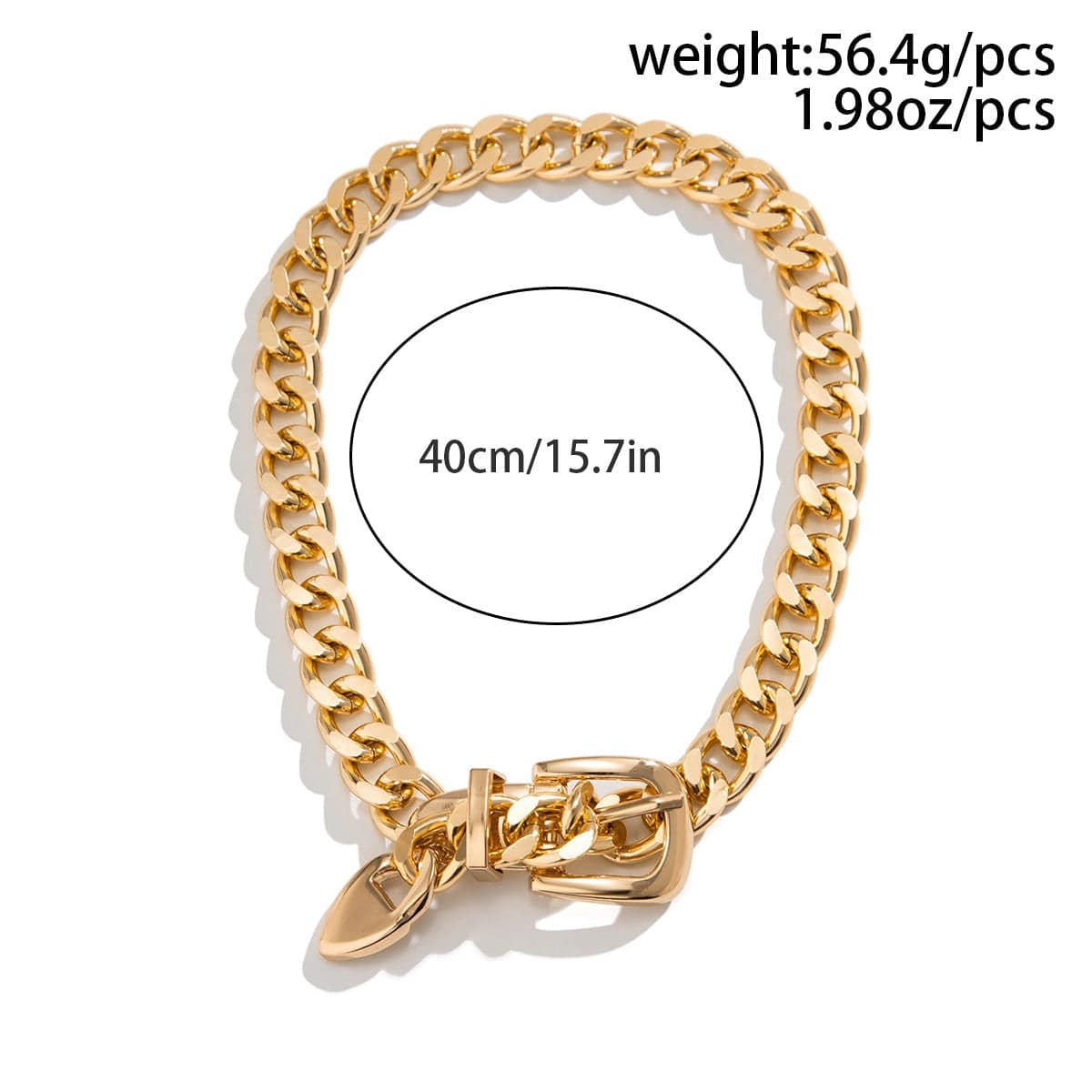 Geometric Chunky Belt Chain Choker Necklace - ArtGalleryZen