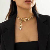 Thumbnail for Geometric Chunky Belt Chain Choker Necklace - ArtGalleryZen