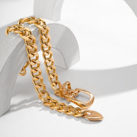 Thumbnail for Geometric Chunky Belt Chain Choker Necklace - ArtGalleryZen