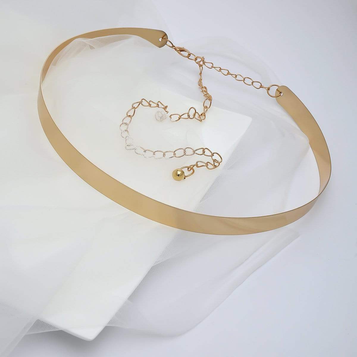 Gold Tone Stylish Waist Belt - Minimalist Skinny Belly Belt - I DO Wedding Sash - ArtGalleryZen