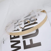 Thumbnail for Gold Tone Stylish Waist Belt - Minimalist Skinny Belly Belt - I DO Wedding Sash - ArtGalleryZen